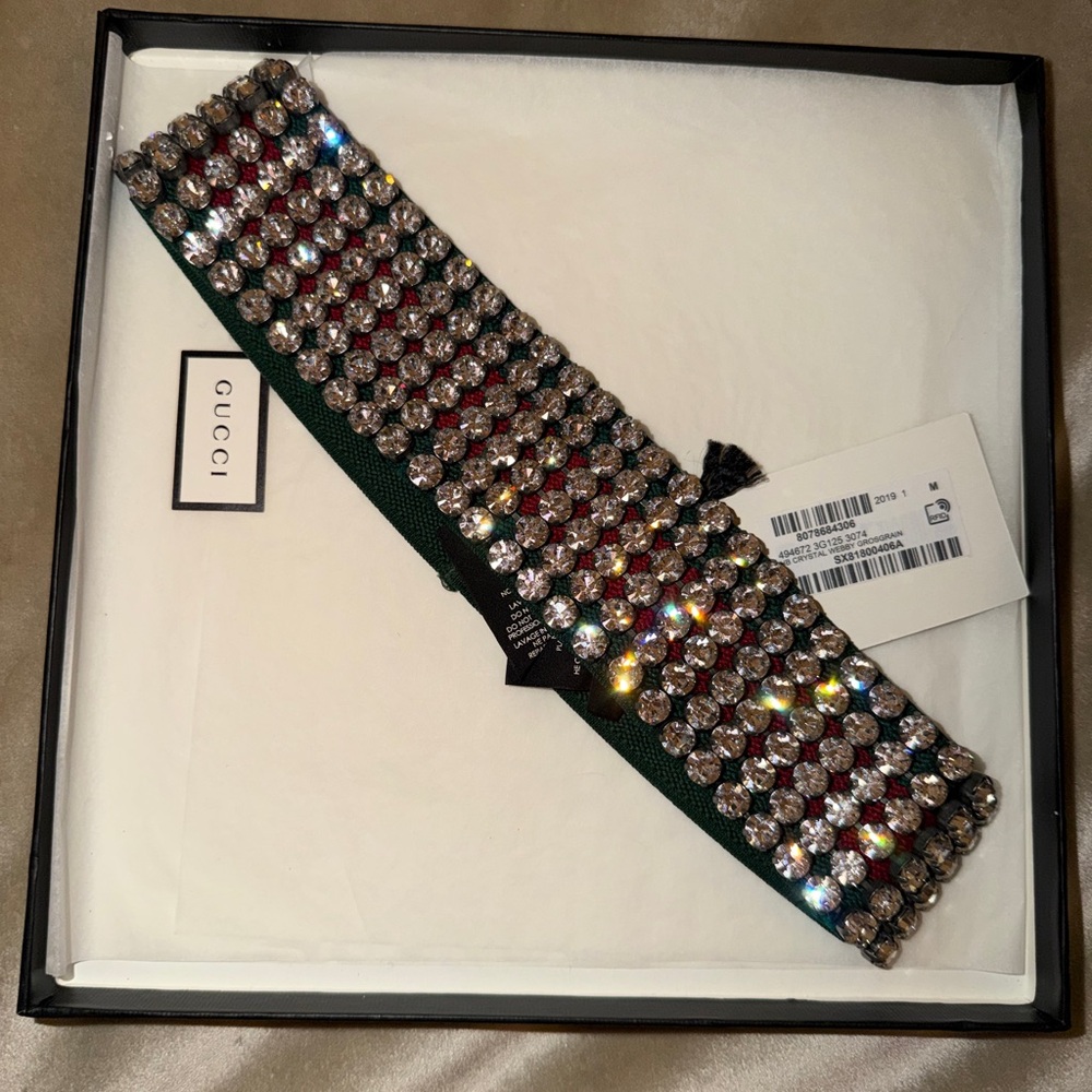 Gucci Crystal-Embellished Wide HEADBAND - Picture 6 of 9